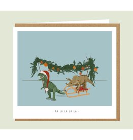 Studio Mie Wenskaart - Kerst - Falalalala - Dubbele kaart + Envelop