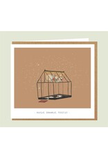 Studio Mie Wenskaart - Huisje, drankje, feestje - Dubbele kaart + Envelop