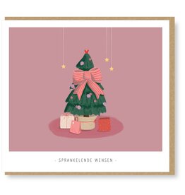 Studio Mie Wenskaart, Kerst - Sprankelende wensen - Dubbele kaart + Envelop