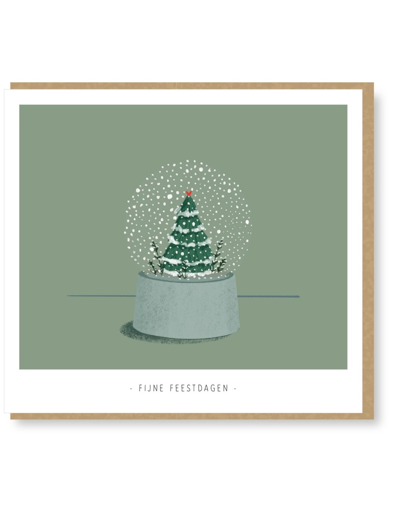 Studio Mie Wenskaart, Kerst - Fijne feestdagen - Dubbele kaart + Envelop