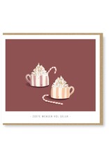 Studio Mie Wenskaart, Kerst -  Zoete wensen vol geluk - Dubbele kaart + Envelop