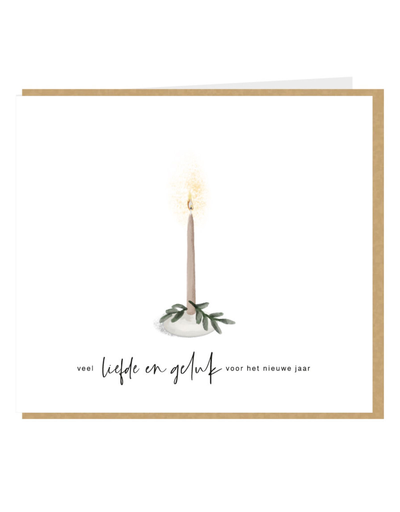 Studio Mie Wenskaart, Kerst - Veel liefde en geluk voor het nieuwe jaar - Dubbele kaart + Envelop