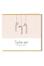 Studio Mie Wenskaart, Kerst - I feel the start of something new - Dubbele kaart + Envelop
