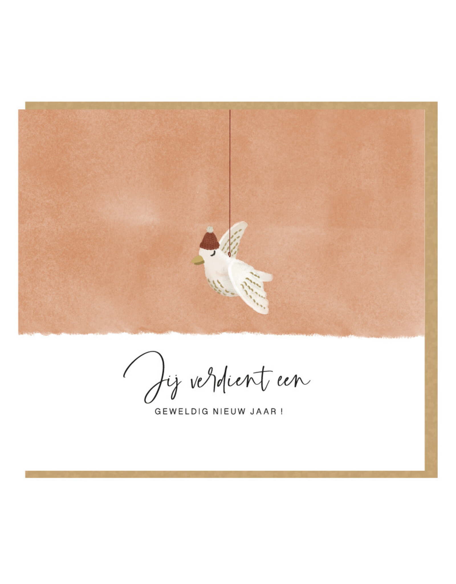 Studio Mie Wenskaart, Kerst - Jij verdient een geweldig nieuw jaar! - Dubbele kaart + Envelop