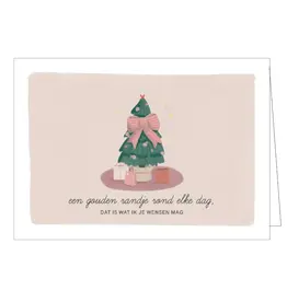 Studio Mie Kerstpakje - Een gouden randje rond elke dag  - 5 Wenskaarten + Enveloppen