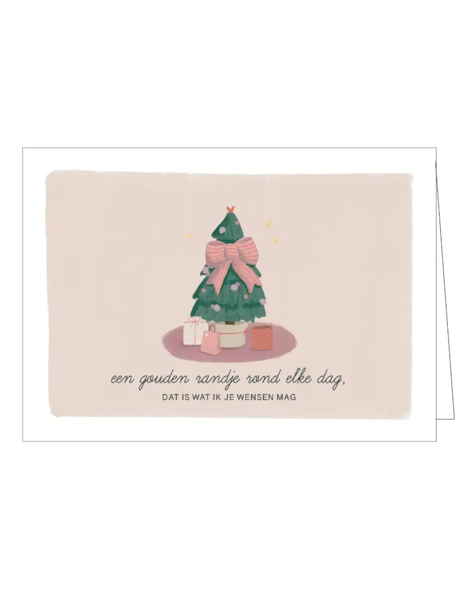 Studio Mie Kerstpakje - Een gouden randje rond elke dag  - 5 Wenskaarten + Enveloppen
