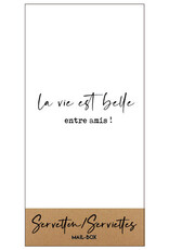 Mail-Box Servetten - La vie est belle, Entre amis - 20 x 10 cm - 15st