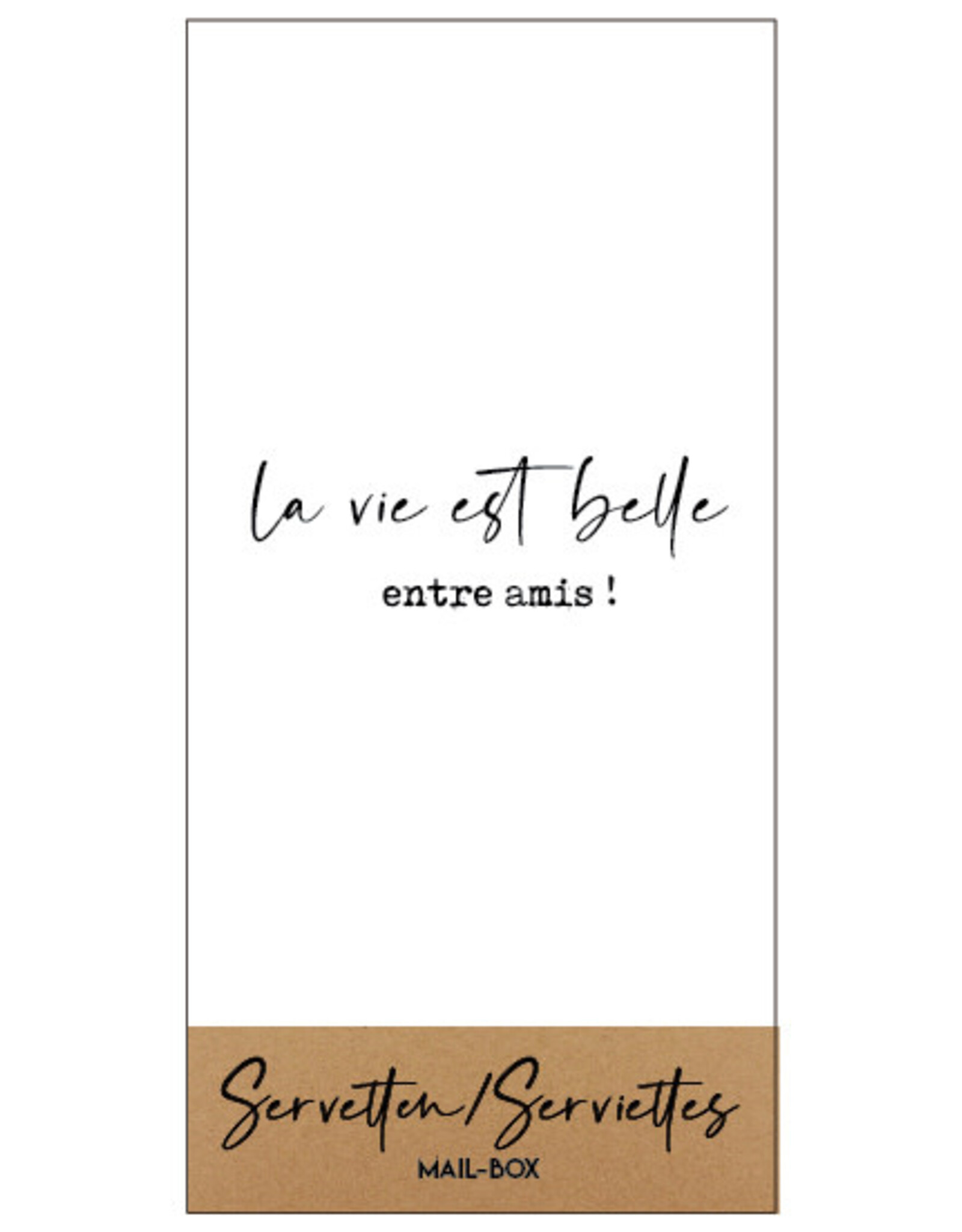 Mail-Box Servetten - La vie est belle, Entre amis - 20 x 10 cm - 15st