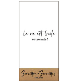 Mail-Box Servetten - La vie est belle, Entre amis - 20 x 10 cm - 15st