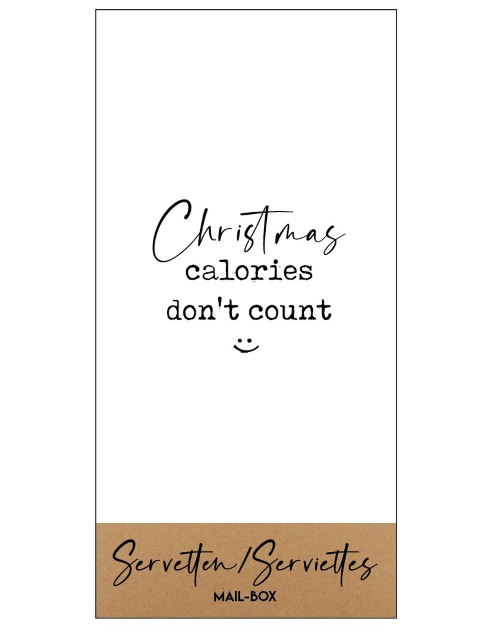Mail-Box Servetten - Christmas calories don't count - 20 x 10 cm - 15st