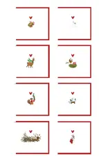 Yon Doosje Kerstkaarten, Yon 6 - 8 stuks, 4 designs + Envelop