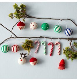 Aveva Kersthanger, Candy Cane - Wit/Rood - 9x4 cm