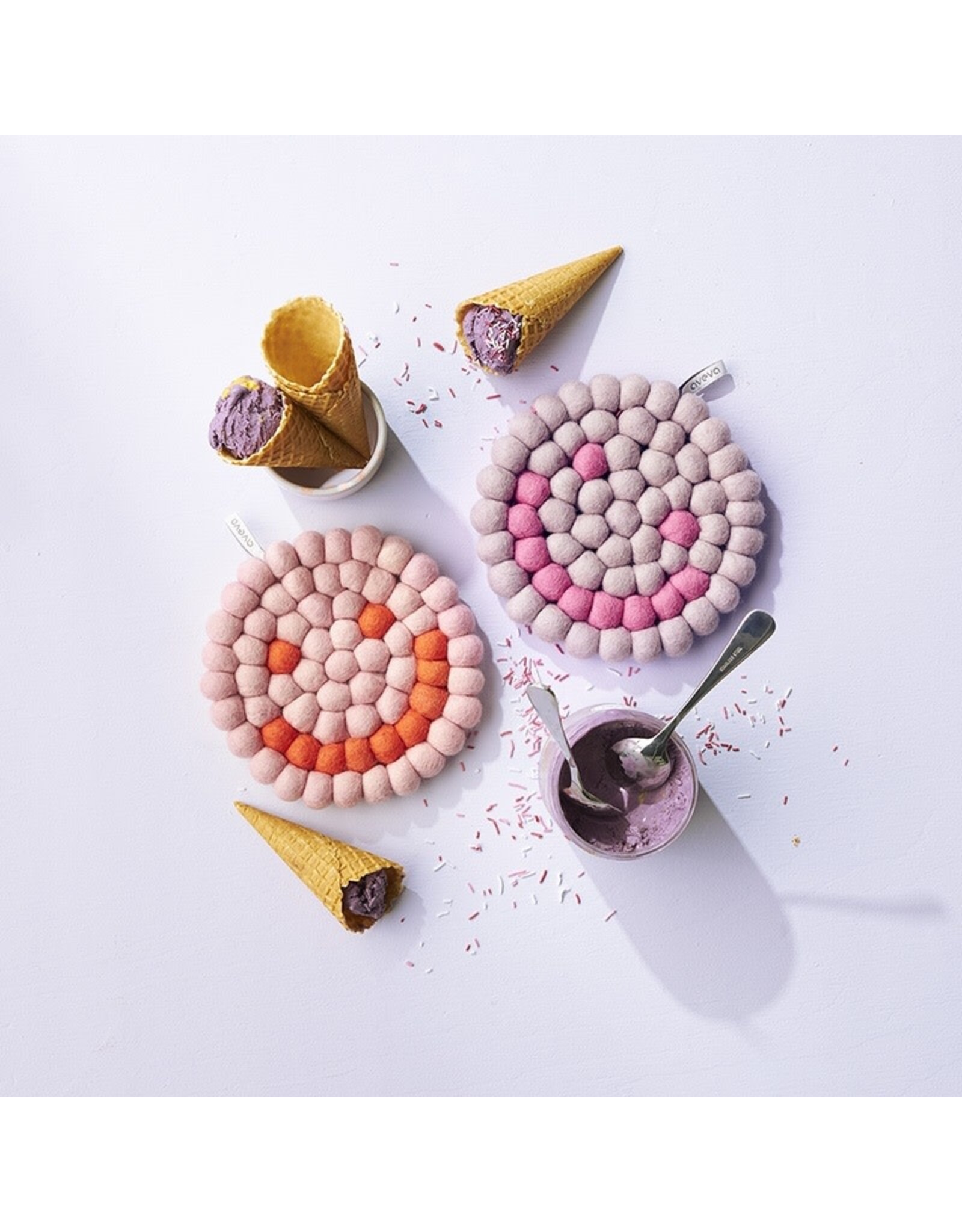 Aveva Onderzetter, Smiley - Raspberry - Ø 17cm
