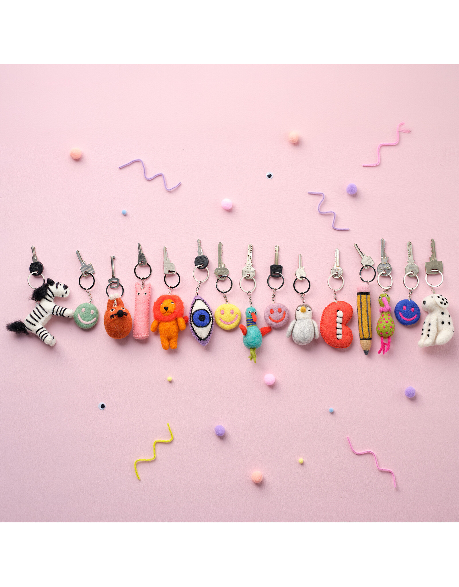 Aveva Sleutelhanger, Smiley - Rose - Ø 4,5