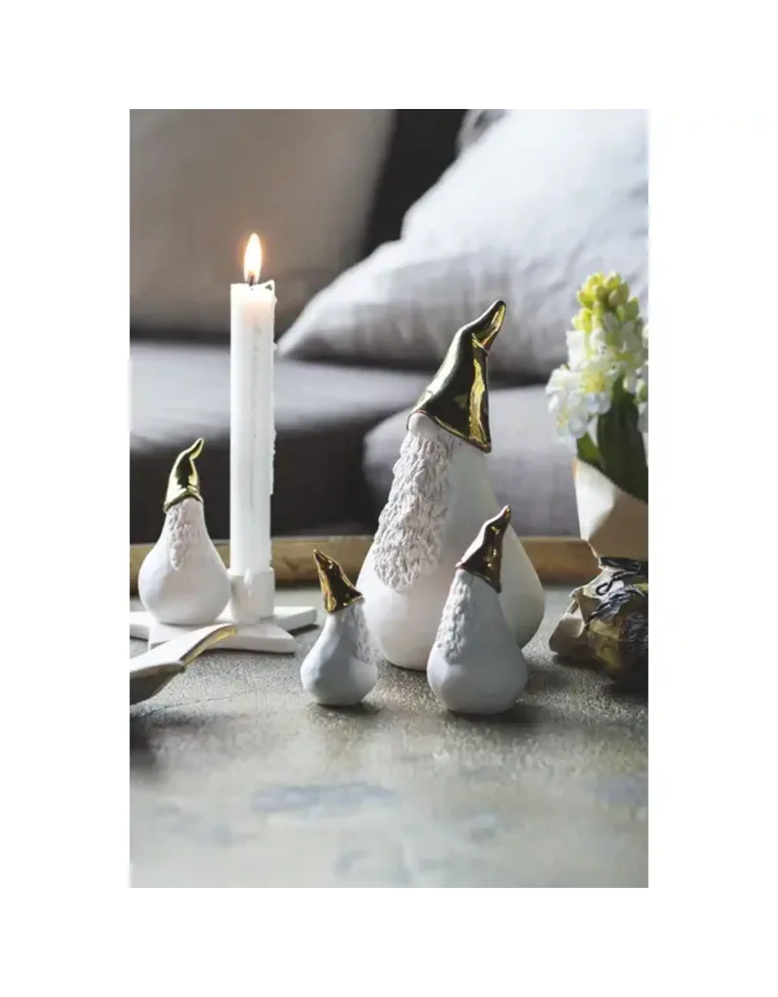 Nääsgränsgården Santa M - Wit/Goud - H 10cm