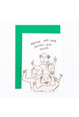 Studio Flash Wenskaart - Another year older, another year balder - Letterpress kaart + Envelop