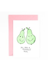 Studio Flash Wenskaart - Pearfect Pair - Letterpress Kaart + Envelop