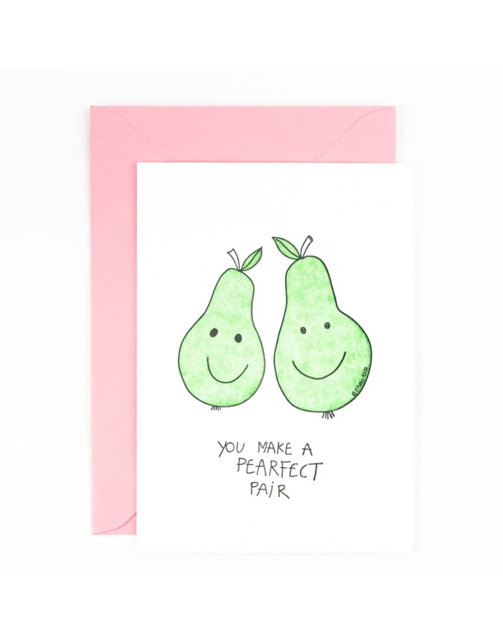 Studio Flash Wenskaart - Pearfect Pair - Letterpress Kaart + Envelop