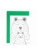 Studio Flash Wenskaart - Parent & Child bear - Letterpress Kaart + Envelop