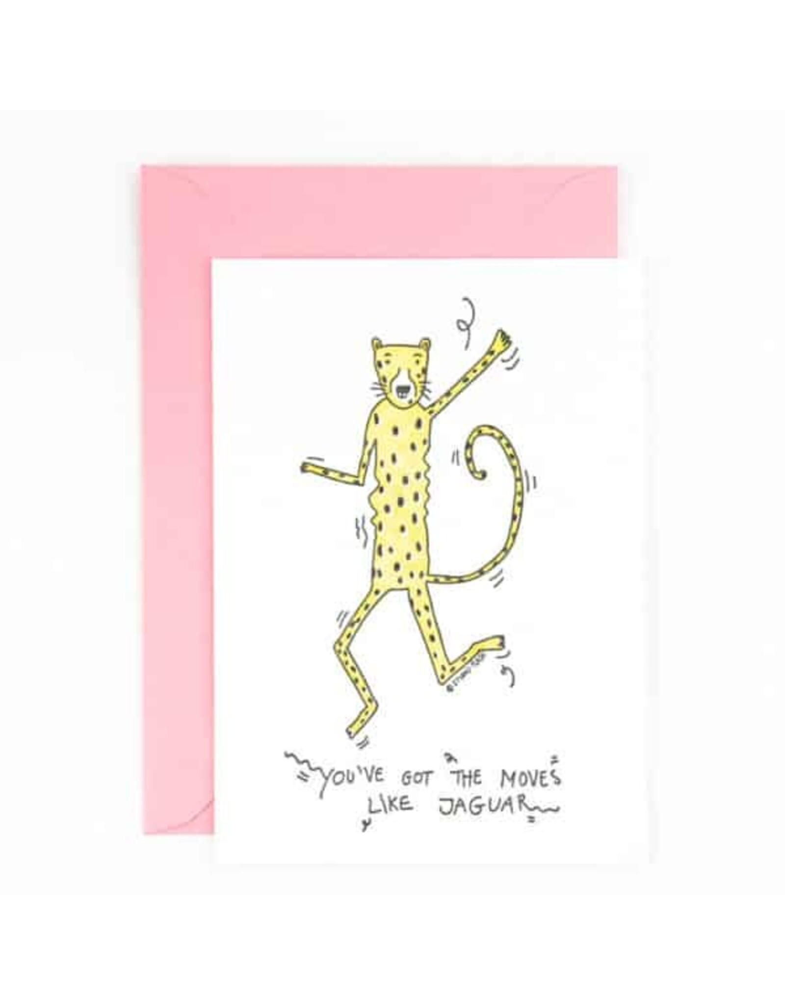 Studio Flash Wenskaart - Moves like jaguar - Letterpress Kaart + Envelop