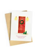 Studio Zwoane Wenskaart, Kerst - Da we met evenveel plezier meugen deuren doen - Dubbele kaart + Envelop