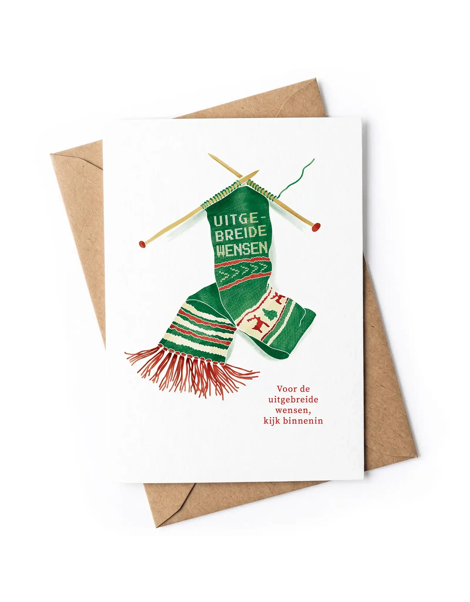 Studio Zwoane Wenskaart, Kerst - Uitgebreide wensen - Dubbele kaart + Envelop