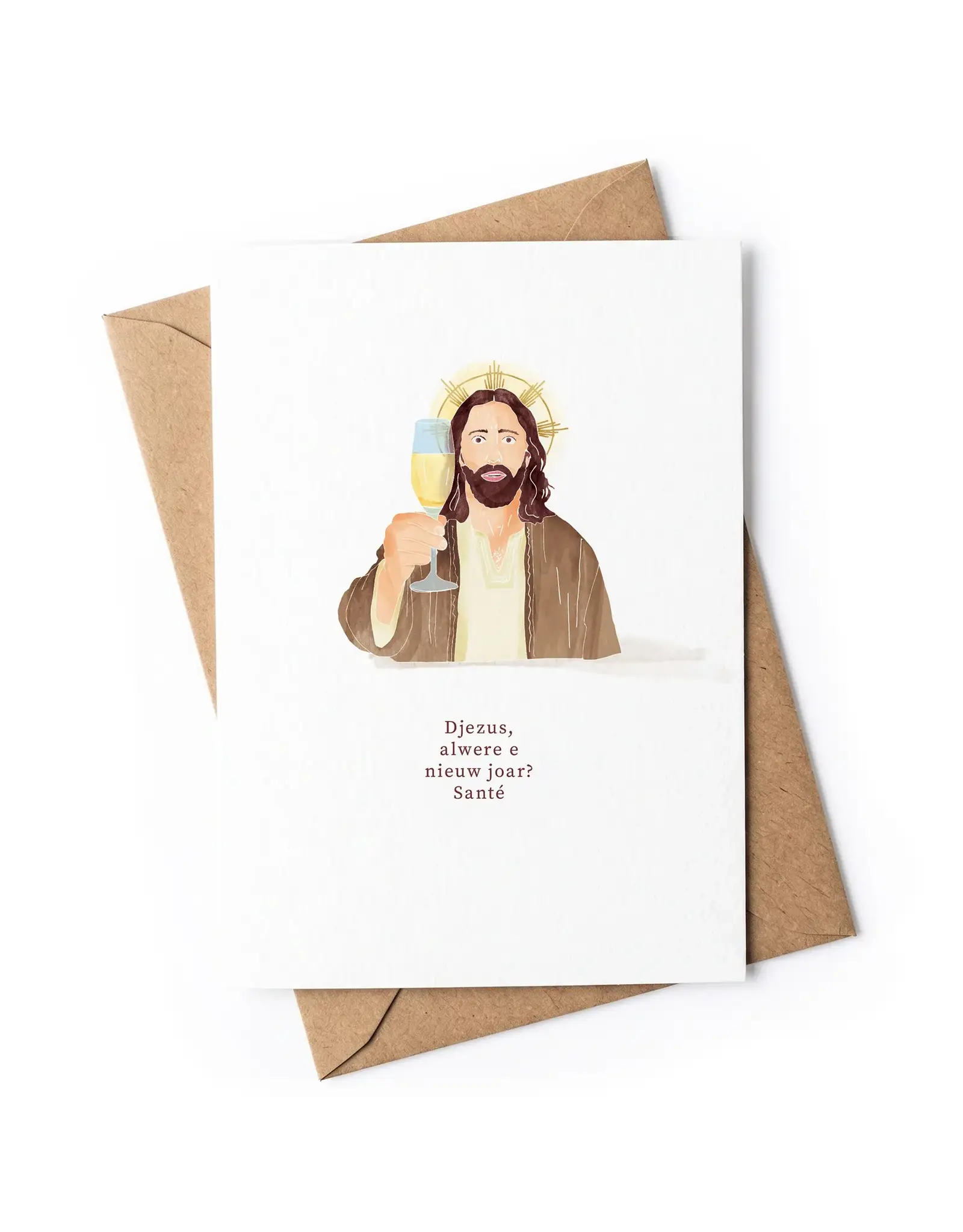Studio Zwoane Wenskaart, Kerst - Djezus - Dubbele kaart + Envelop