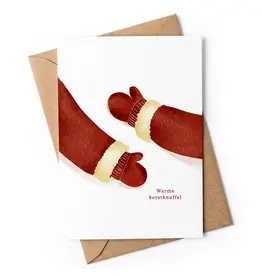 Studio Zwoane Wenskaart, Kerst - Kerstknuffel - Dubbele kaart + Envelop