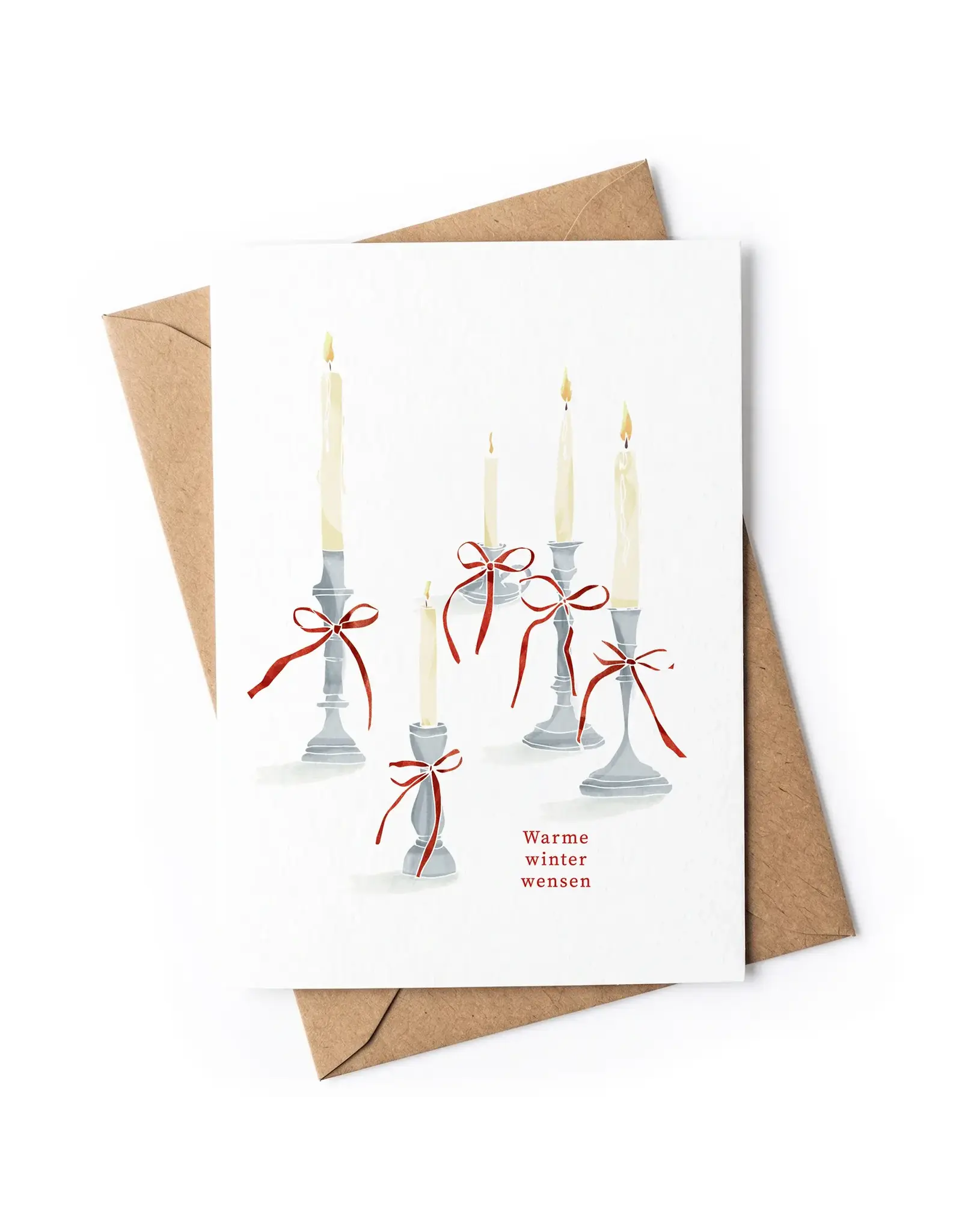 Studio Zwoane Wenskaart, Kerst - Warm winter wensen - Dubbele kaart + Envelop