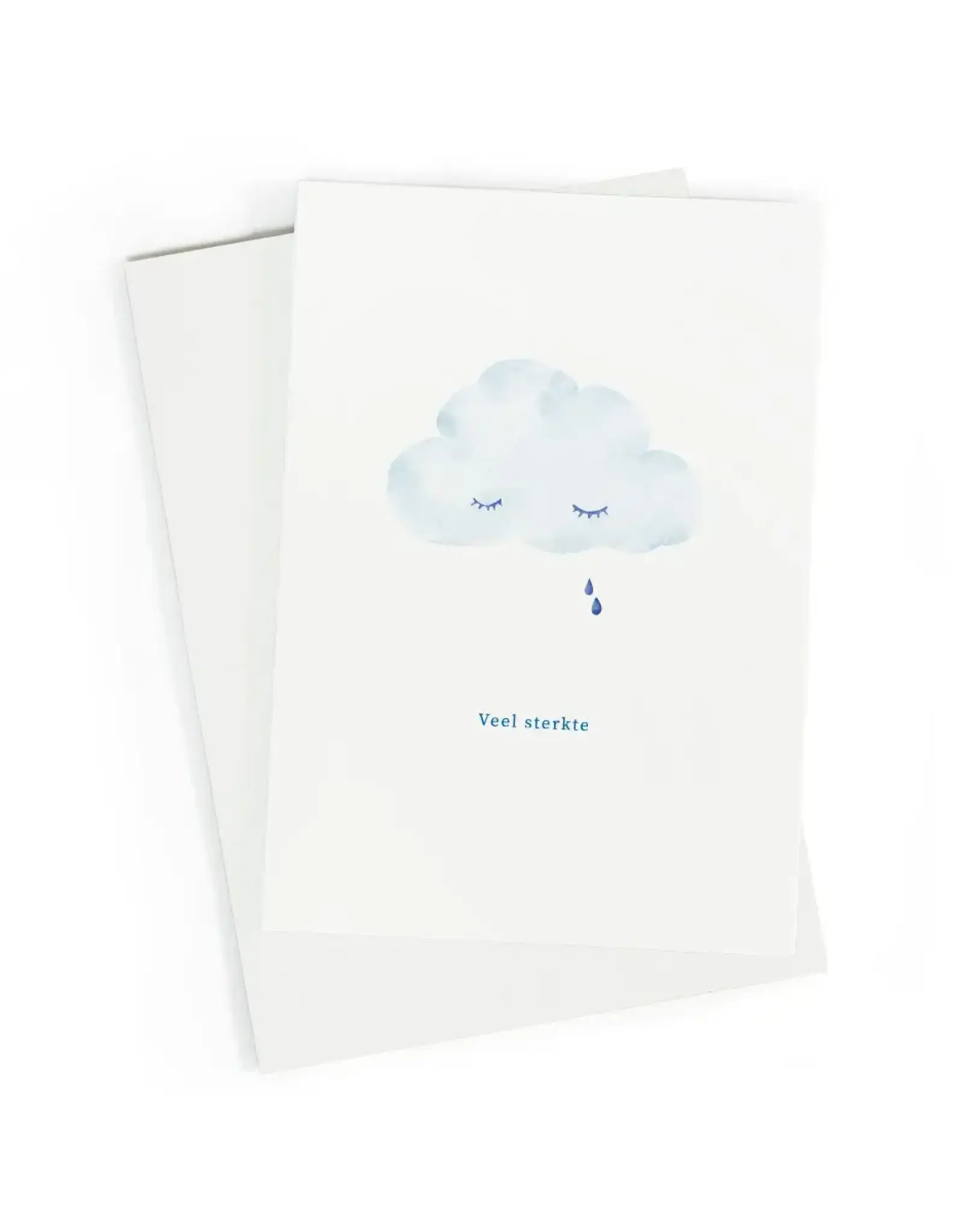 Studio Zwoane Wenskaart - Wolk, Veel sterkte - Dubbele kaart + Envelop