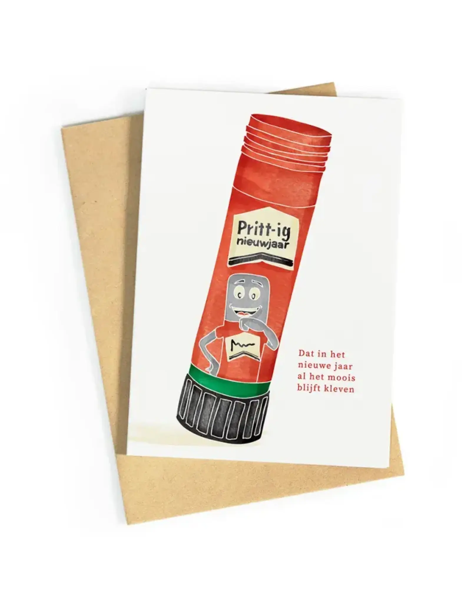 Studio Zwoane Wenskaart, Kerst - Al het moois blijft kleven - Dubbele kaart + Envelop