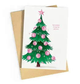 Studio Zwoane Wenskaart, Kerst - Sprankel, straal & geniet  - Dubbele kaart + Envelop
