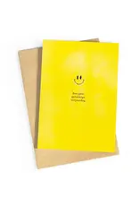 Studio Zwoane Wenskaart - Smiley, Gelukkige verjaardag - Dubbele kaart + Envelop