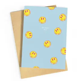 Studio Zwoane Wenskaart - Oh happy day - Dubbele kaart + Envelop