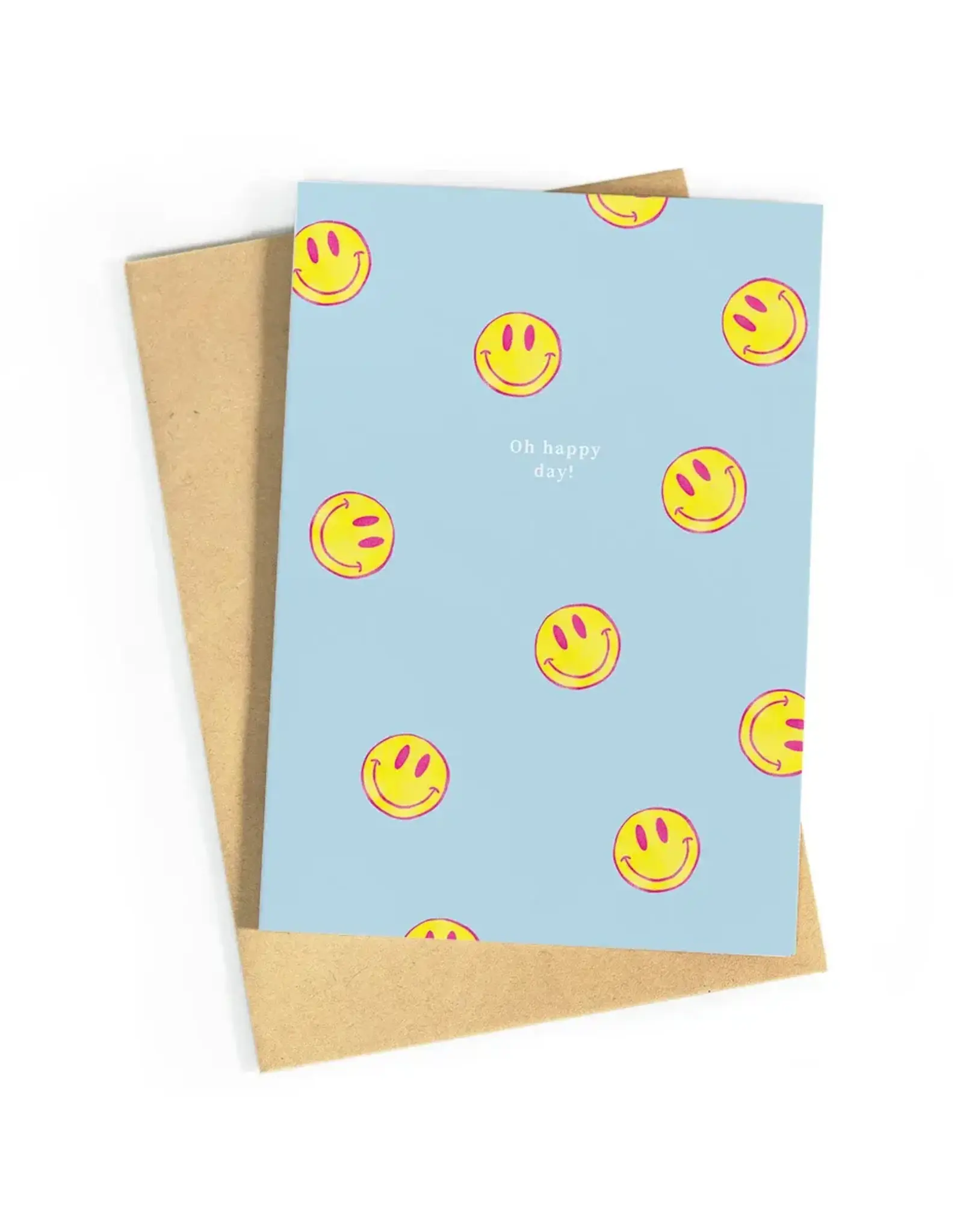 Studio Zwoane Wenskaart - Oh happy day - Dubbele kaart + Envelop