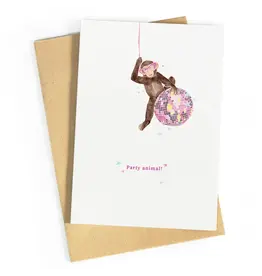 Studio Zwoane Wenskaart - Party Animal - Dubbele kaart + Envelop