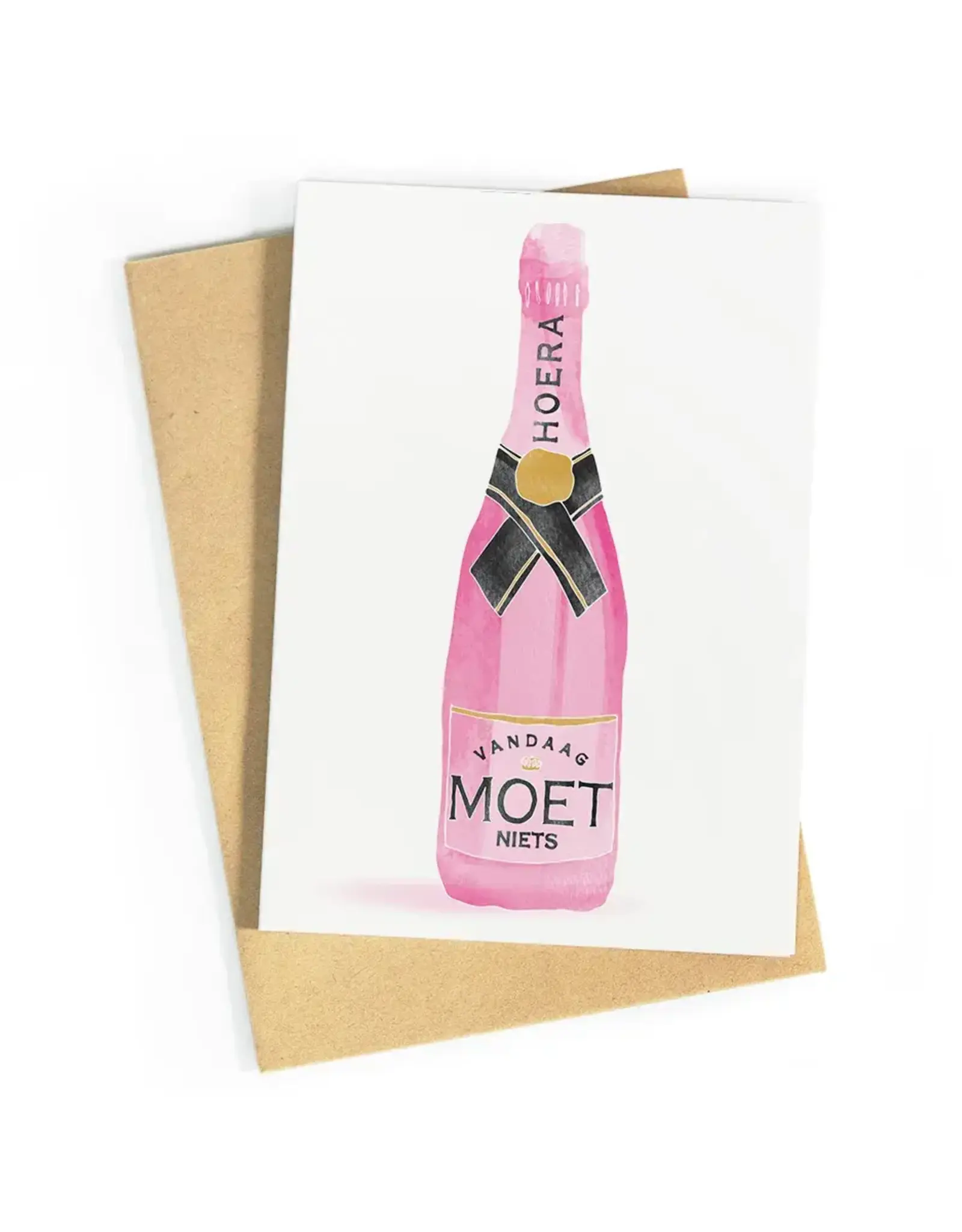 Studio Zwoane Wenskaart - Vandaag MOET niets - Dubbele kaart + Envelop