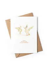 Studio Zwoane Wenskaart - Gans los gaan - Dubbele kaart + Envelop