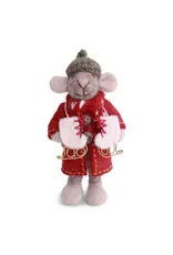 Gry & Sif Grijze Muis - Ijsschaatsen - 12 cm