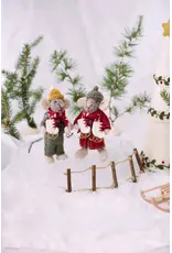Gry & Sif Grijze Muis - Ijsschaatsen - 12 cm