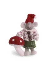 Gry & Sif Grijze Muis - Paddenstoel - 12 cm