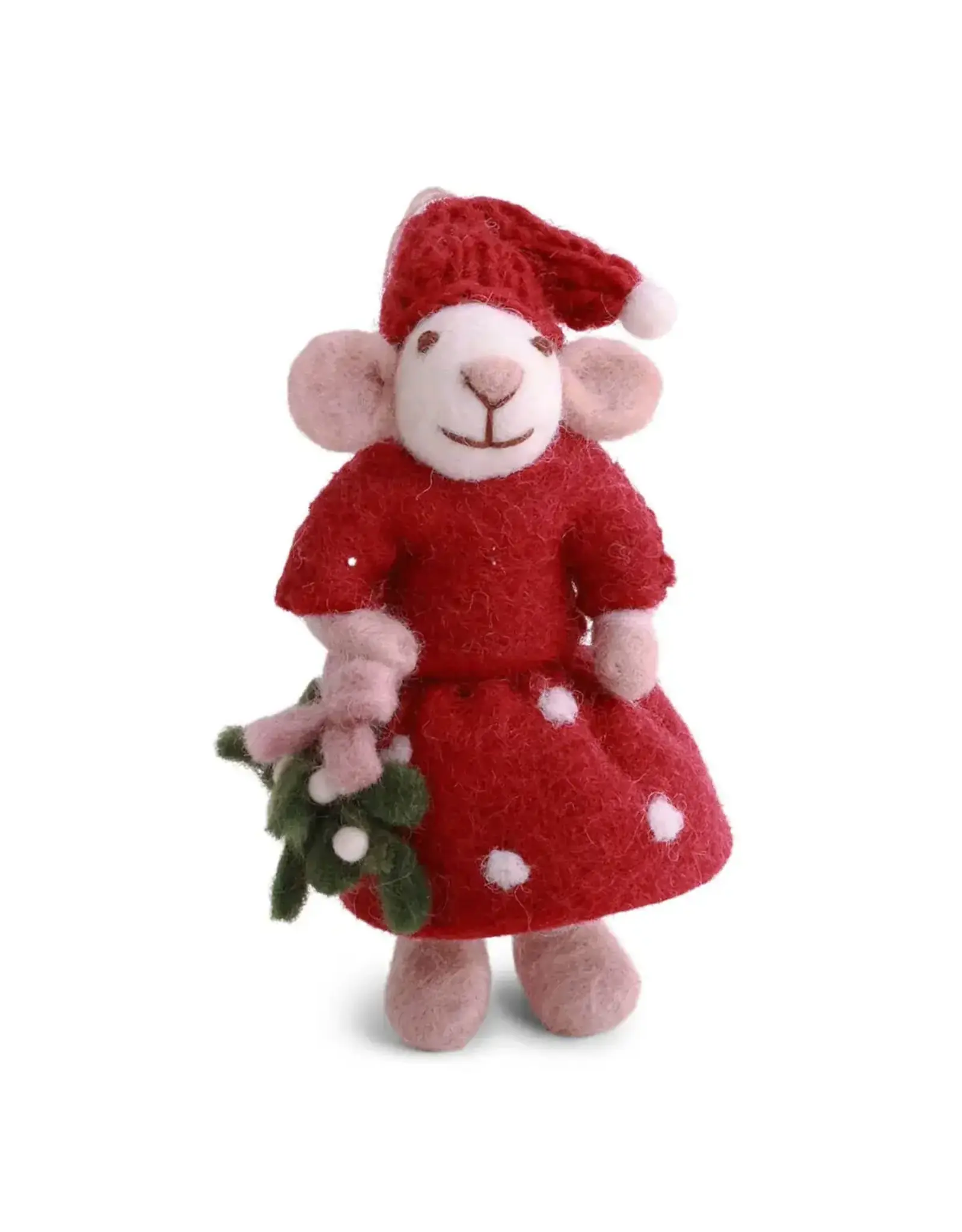 Gry & Sif Witte Muis - Mistletoe - 12cm