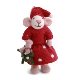 Gry & Sif Witte Muis - Mistletoe - 12cm