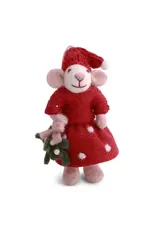 Gry & Sif Witte Muis - Mistletoe - 12cm