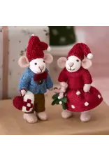 Gry & Sif Witte Muis - Mistletoe - 12cm