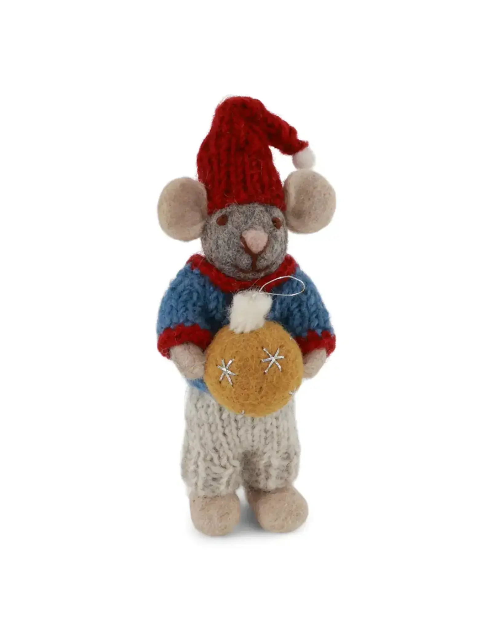 Gry & Sif Grijze Muis - Christmas Bauble - 12cm