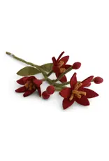 Gry & Sif Vilten Bloem, Nova Flower - Dark Red - 40cm