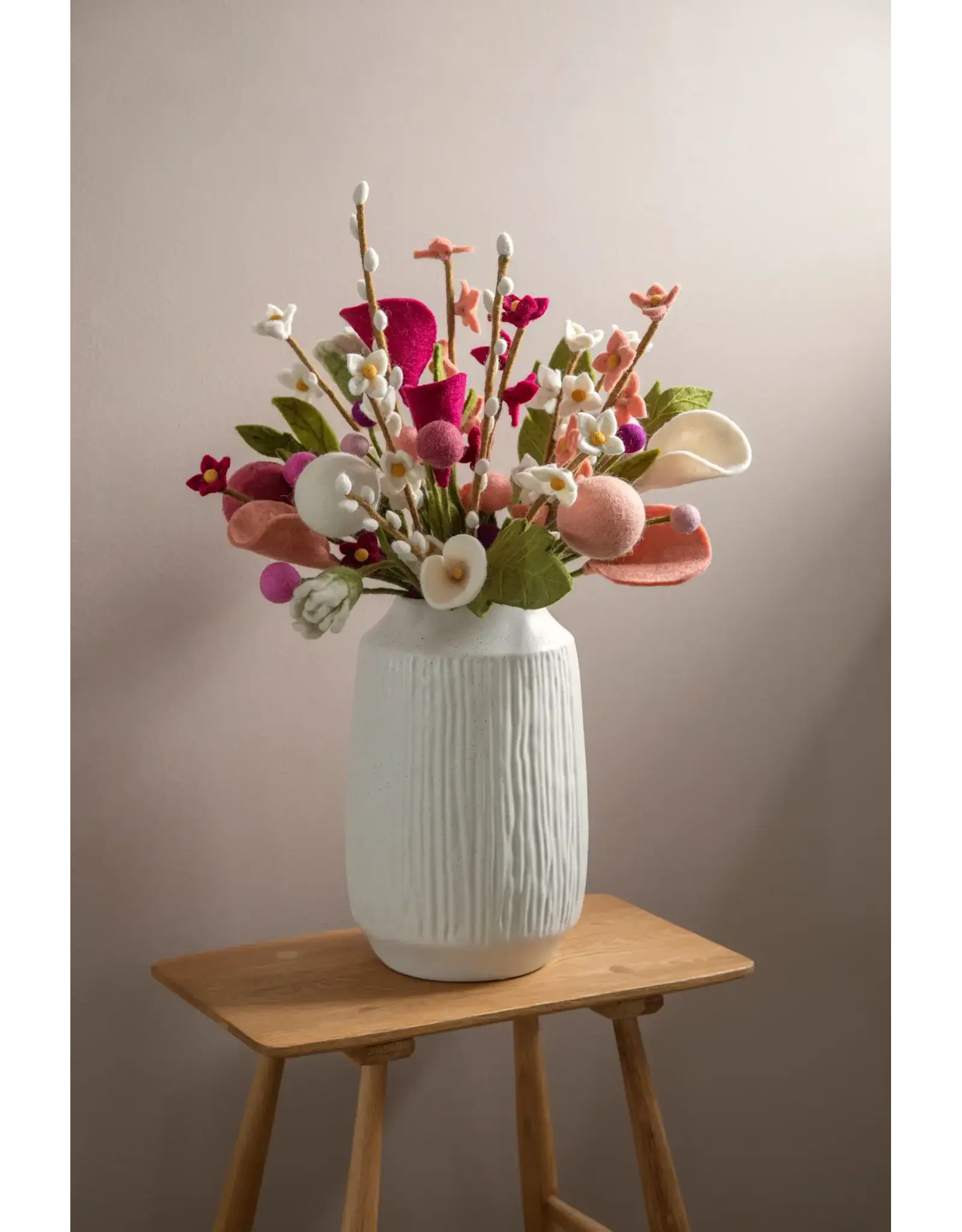 Gry & Sif Vilten Bloem - Bolletje,Dusty Pink - Ø 2x30cm
