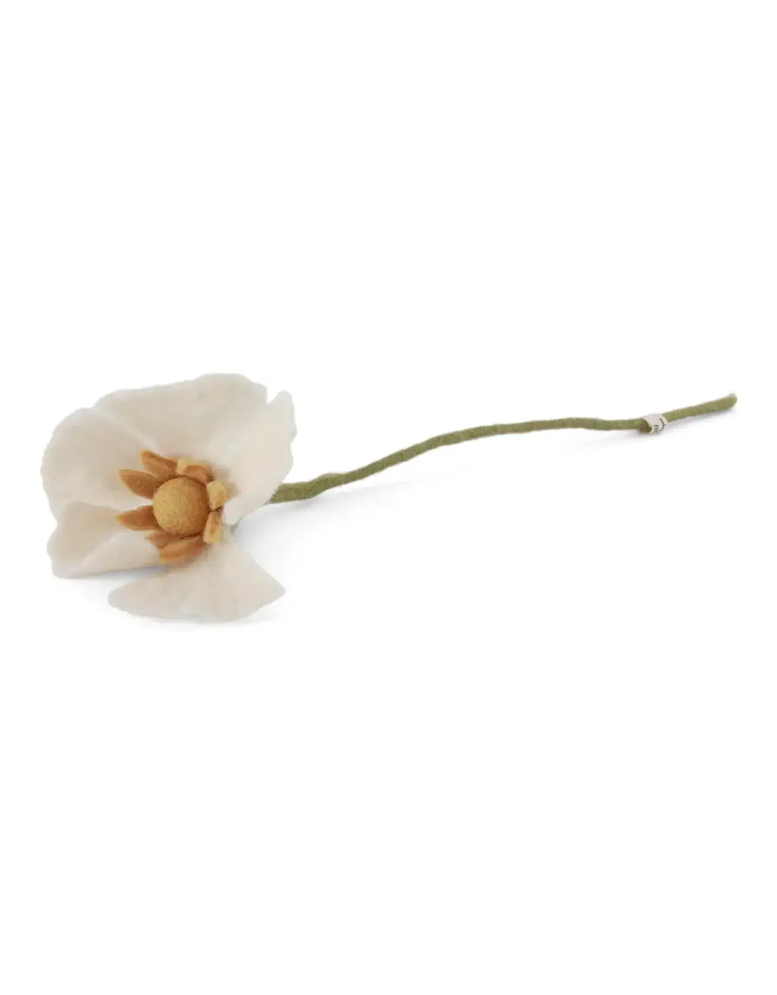 Gry & Sif Vilten Bloem, Poppy - Wit - 34 cm