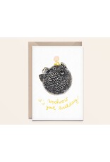 Kathings Wenskaart - Blowfish - Dubbele kaart + Envelop